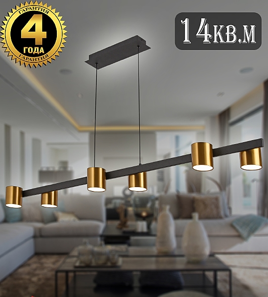 Подвесная люстра Natali Kovaltseva Loft Led LED LAMPS 81129/6C BRASS BLACK